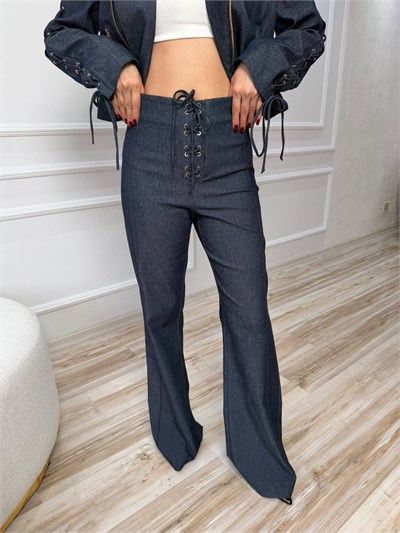 Biker Ceket Pantolon Takım   - İNDİGO