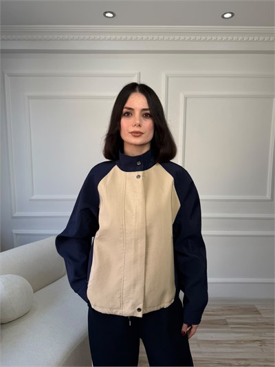 Bomber Ceket Geniş Paça Pantolon Takım - LACİ-BEJ