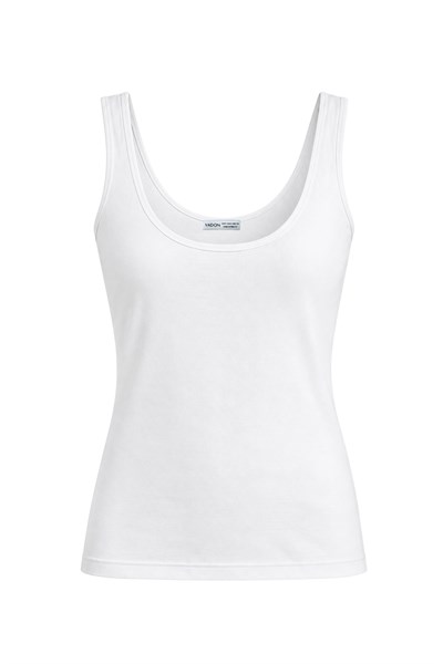 1008 Kadın Pamuklu U Yaka Askılı Yumuşak Dokulu Basic Kolsuz Atlet Body Beyaz