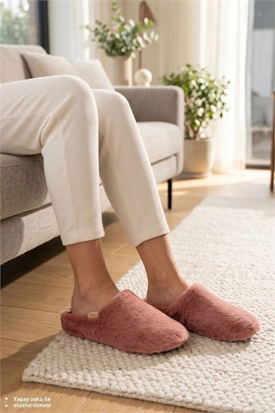 Twigy Martina Peluş Kadın Ev Terliği Koyu Pembe 37/41