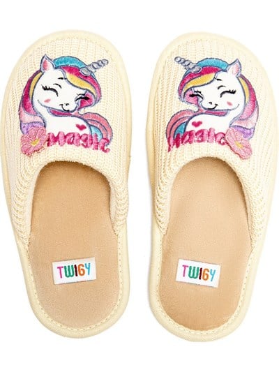 Twigy Unicorn Çocuk Ev Terliği Bej 30/35