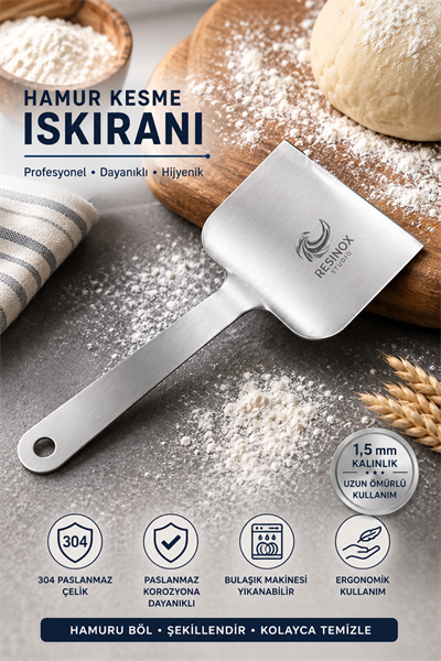 304 Paslanmaz Çelik Hamur Kesici Spatula