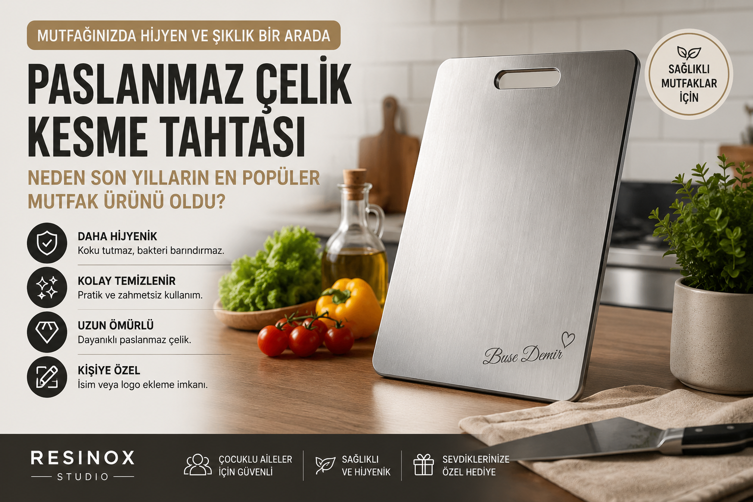 Paslanmaz Çelik Kesme Tahtası Neden Son Yılların En Popüler Mutfak Ürünü Oldu?