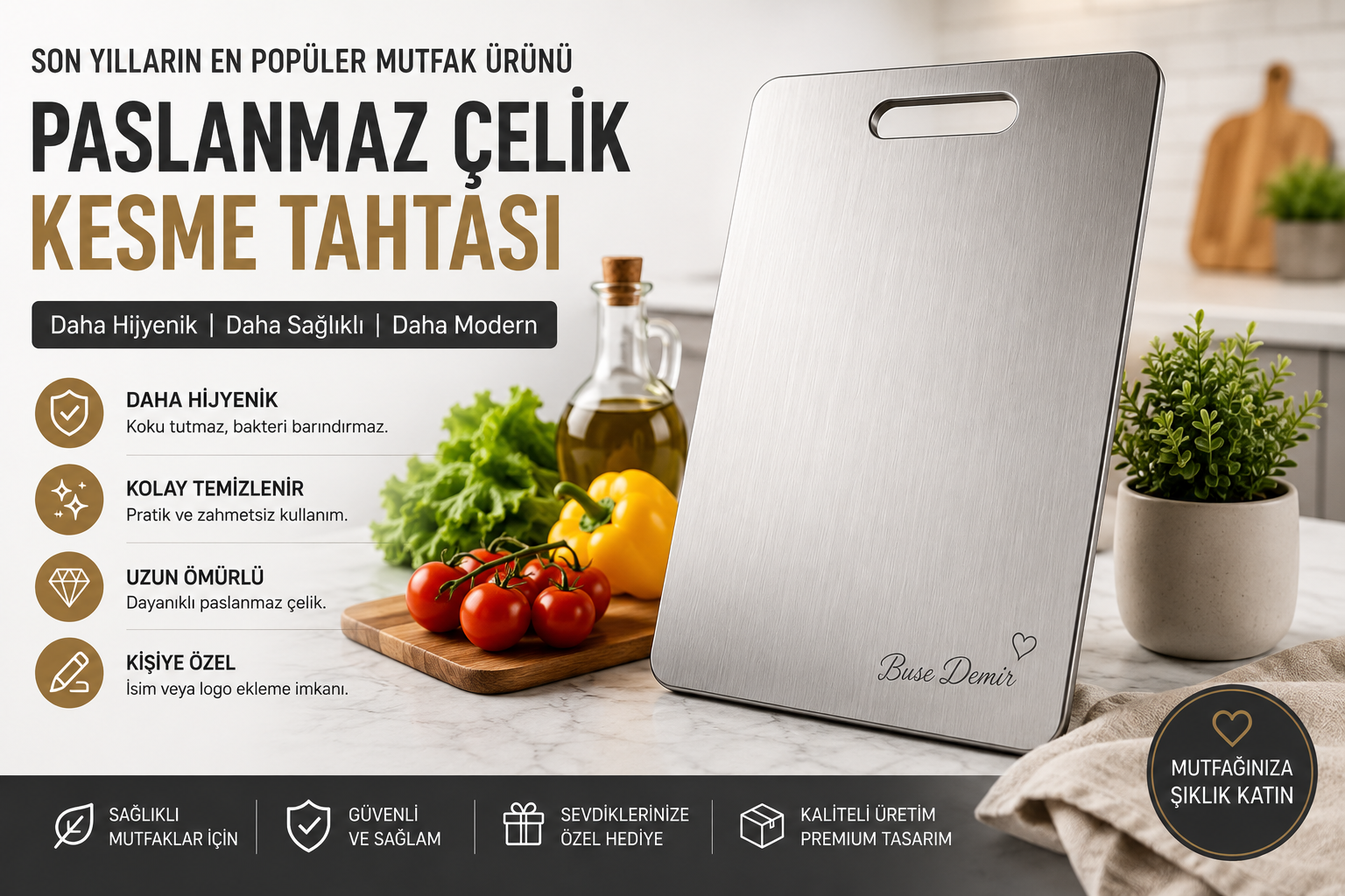 Paslanmaz Çelik Kesme Tahtası Neden Son Yılların En Popüler Mutfak Ürünü Oldu?