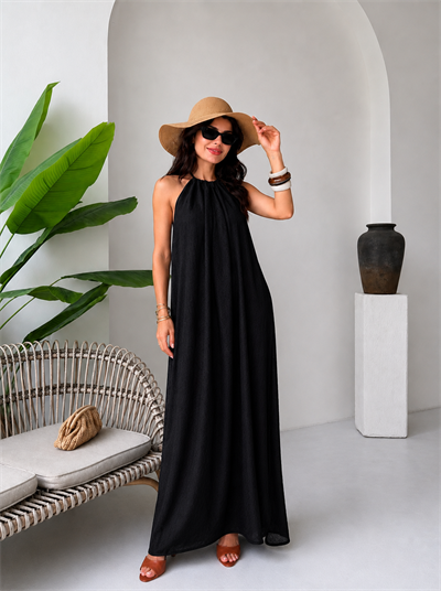 Black Sırt Dekolteli Maxi Elbise