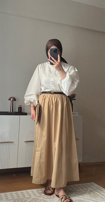 Poplin Etek | Lacivert