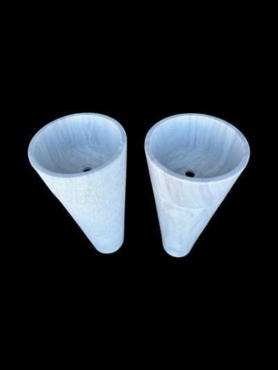 Bianco Carrara Ayaklı Mermer Lavabo - AMSK26020