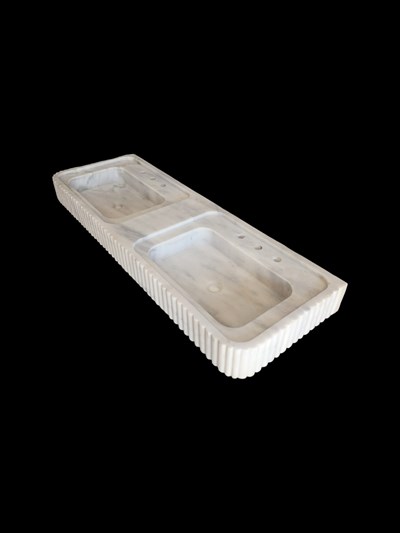 Bianco Carrara Çiftlik Tipi Mermer Evye - AMSK26004