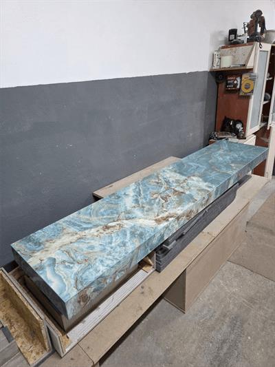 Bluetta Mavi Uzun Porselen Lavabo - AC26003