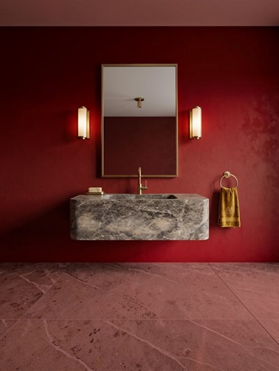 Dark Emperador Duvar Tipi Mermer Lavabo - AMSK26017
