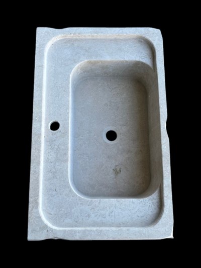 Doğal Traverten Geometrik Duvar Tipi Lavabo - AMSK26012