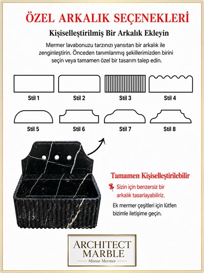 Doğal Traverten Raflı Duvar Tipi Lavabo - AMSK26021