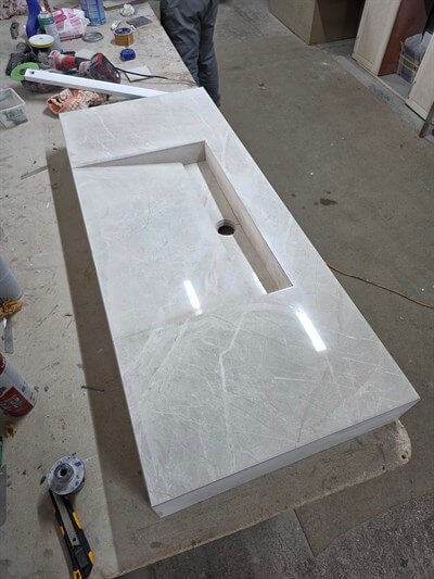 Fildişi Bej Uzun Porselen Lavabo - AC26004