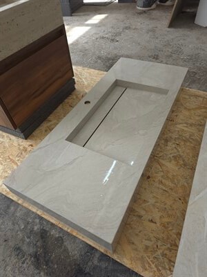 Fildişi Bej Uzun Porselen Lavabo - AC26004