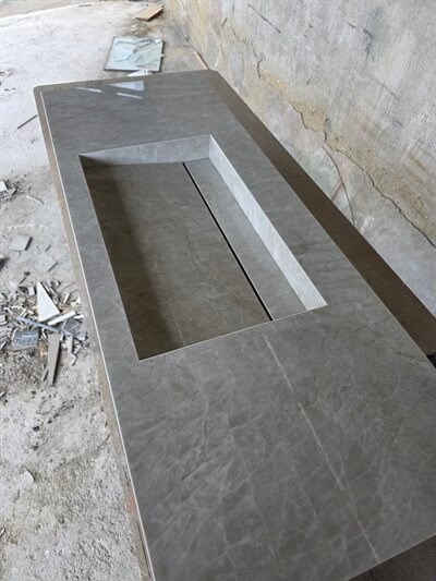 Gümüş Gri Uzun Porselen Lavabo - AC26002