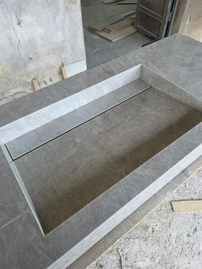 Gümüş Gri Uzun Porselen Lavabo - AC26002