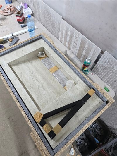 Klasik Traverten Görünümlü Porselen Lavabo - AC26009