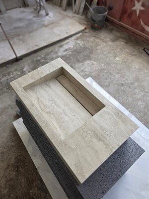 Klasik Traverten Görünümlü Porselen Lavabo - AC26009