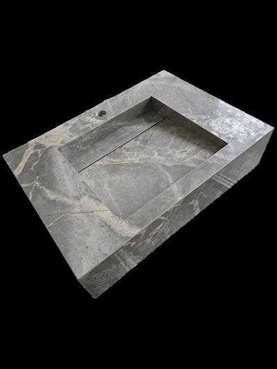 Kül Gri Altın Damarlı Porselen Lavabo - AC26017