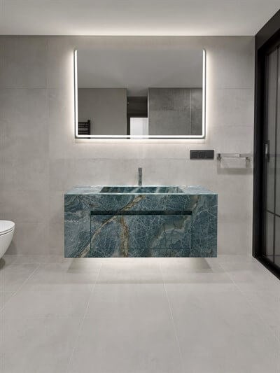 Okyanus Mavisi Porselen Çekmeceli Lavabo - ACWD26002