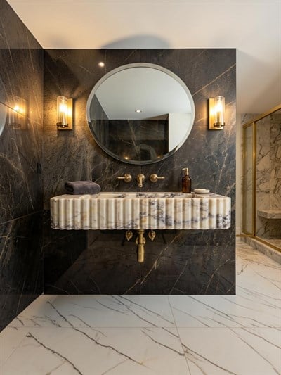 Oluklu Calacatta Viola Mermer Lavabo - AMSK26010