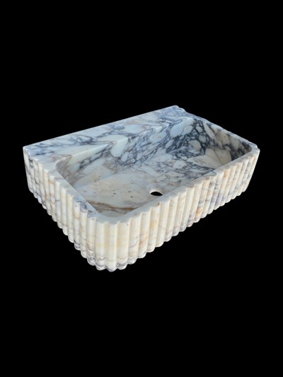 Oluklu Calacatta Viola Mermer Lavabo - AMSK26010