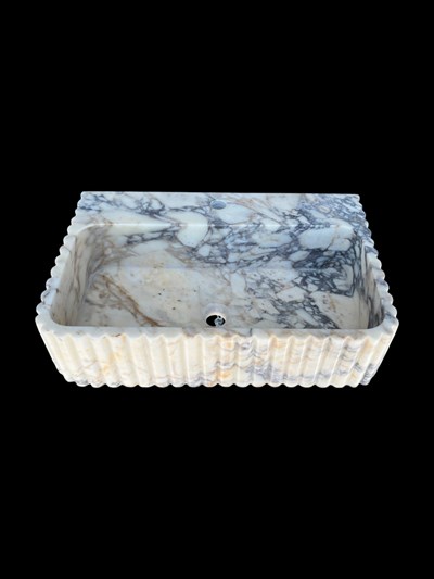 Oluklu Calacatta Viola Mermer Lavabo - AMSK26010