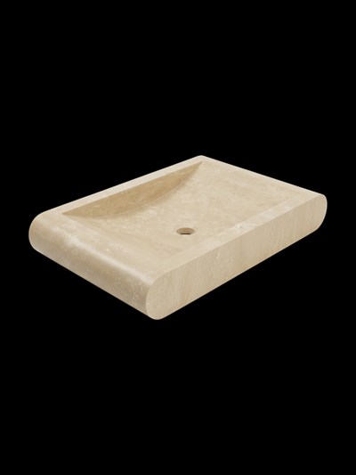Oval Doğal Traverten Lavabo - AMSK26011 