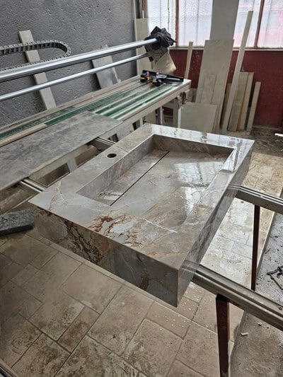 Roma Gri Altın Damarlı Porselen Lavabo - AC26013