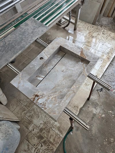 Roma Gri Altın Damarlı Porselen Lavabo - AC26013