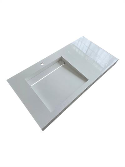 Saf Beyaz Yan Tezgâhlı Porselen Lavabo - AC26012