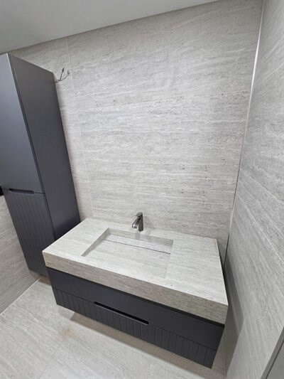 Traverten Görünümlü Porselen Lavabo - AC26018