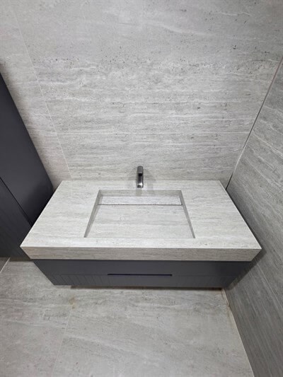 Traverten Görünümlü Porselen Lavabo - AC26018