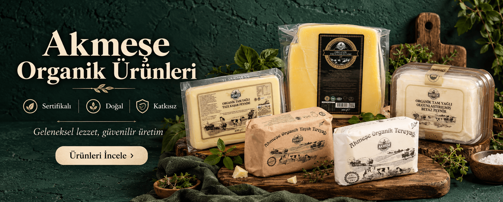 Akmeşe’nin organik ve sertifikalı süt ürünleri; sofralara doğallık, sadelik ve güven taşıyan özel lezzetler sunar.