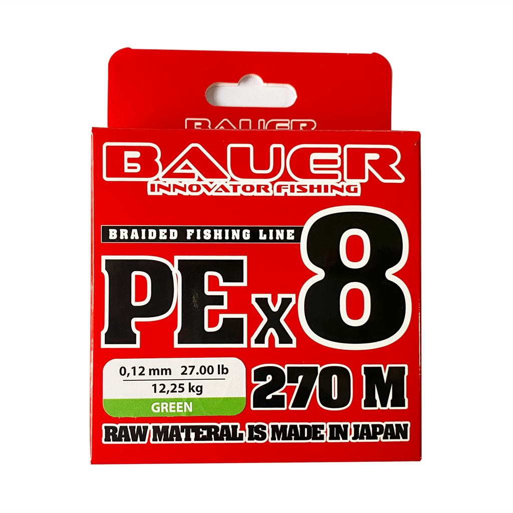 BAUER PE BRAID 8X 270M FISTIK YEŞİLİ ÖRGÜ MİSİNA BAUERPE8XFYYAŞAR AV