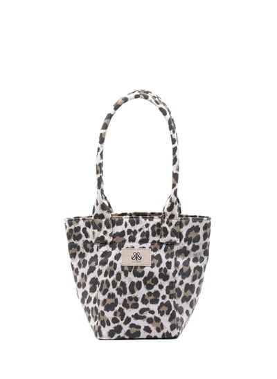 Mini Tote Çanta Beyaz Leopar Small