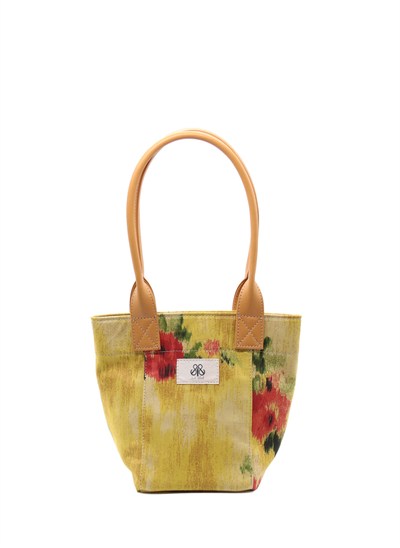 Mini Tote Çanta Sarı Çiçekli Small