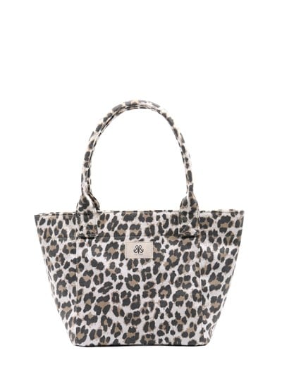 Tote Çanta Beyaz Leopar Medium