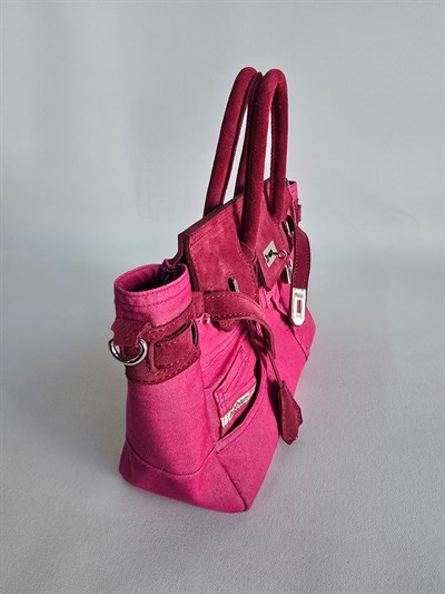 Desaryou Çanta Pembe Kot ve Fuşya Deri 