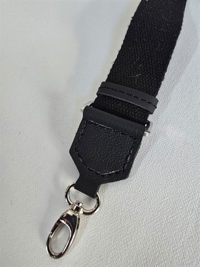 Kolon Ayarlı Askı - Siyah Kolon Siyah Deri