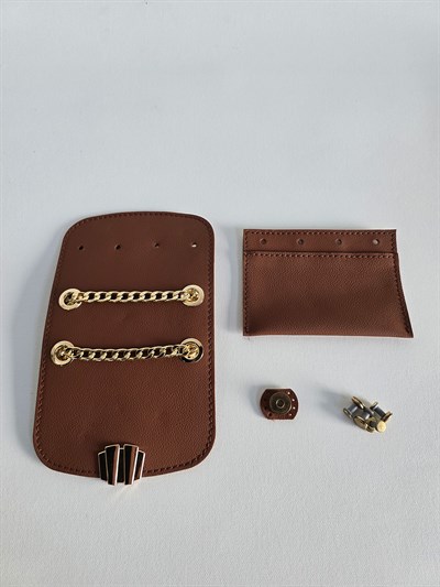 Ysl Kapak ve Zincir Omuz Askı - Kahverengi