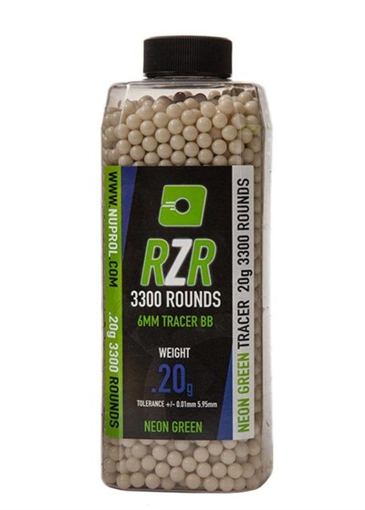 Nuprol RZR 0.20G Green Tracer AirSoft BB 3300 Adet