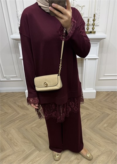 Layla Merserize Takım Bordo