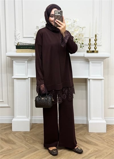 Layla Merserize Takım Kahverengi