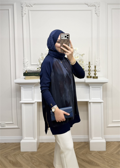 Maya Qupra Merserize Tunik | Lacivert