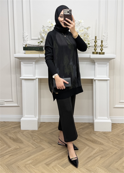 Maya Qupra Merserize Tunik | Siyah
