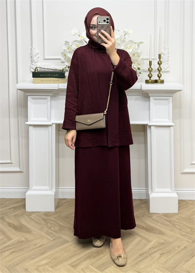 Royal Simli Merserize Takım | Bordo