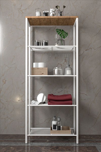 Beyaz 63/30 Çok Amaçlı Raf, Mutfak Rafı , Banyo Düzenleyici Raf 1892b