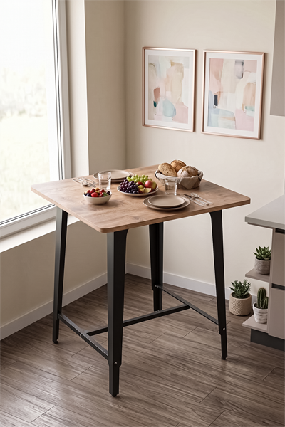 Mars Yemek Masası 70X70cm Çam Mutfak Masası, Balkon Masası