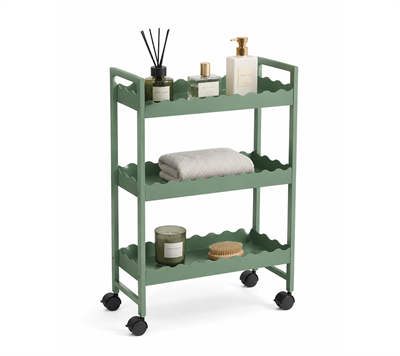 Retohome Yeşil Tekerlekli Raflı Organizer, Şişelik Raf